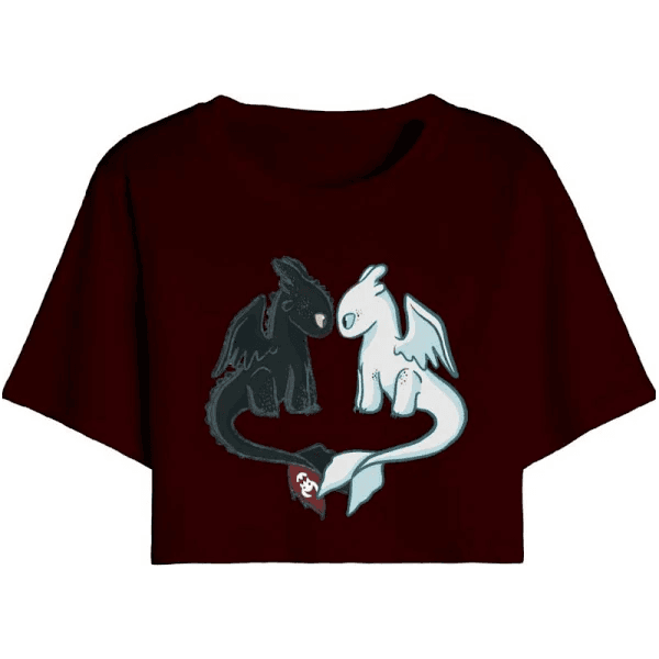 Cropped Camiseta Feminino Camiseta Algodão Premium Dragão Banguela Desenho - QUEIMA DE ESTOQUE