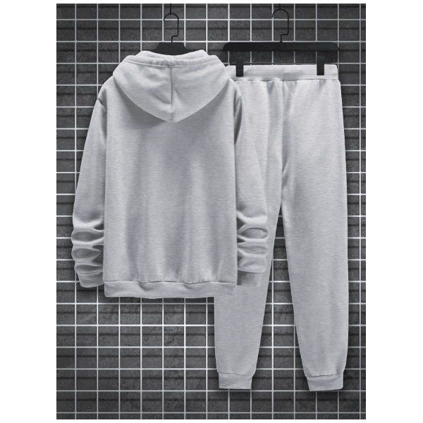 Conjunto Moletom e Calça Minimalista Dragão nas Mangas - CINZA - QUEIMA DE ESTOQUE