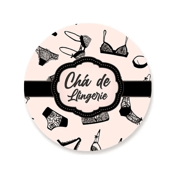 Capa Painel Festa 0,50x0,50 Redondo Sublimado Tema Chá Lingerie - QUEIMA DE ESTOQUE
