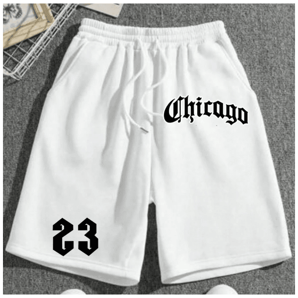 Bermuda Moletom Cores Diversas Short Chicago Confortável Tecido Premium Inverno Calção - BRANCO - QUEIMA DE ESTOQUE