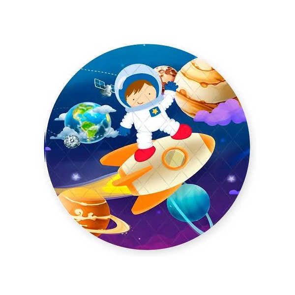 Capa Painel Redondo Sublimados Tema Astronauta - QUEIMA DE ESTOQUE 