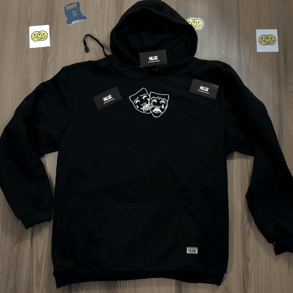 Moletom Estampa Huge Joker - PRETO - QUEIMA DE ESTOQUE