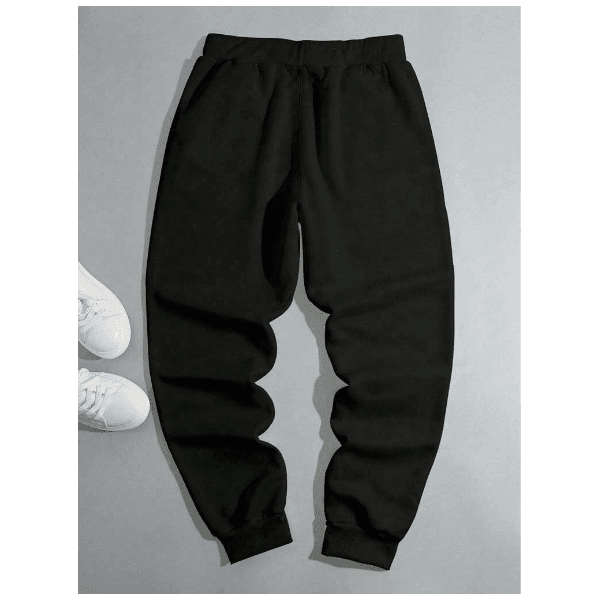 Calça De Moletom Com Ajuste Solto Com Borboletas - PRETO - QUEIMA DE ESTOQUE