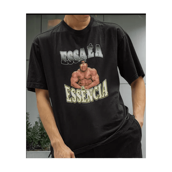 Camiseta Meme Jorlan X Igor Essa É A Essência Treino Pesado - PRETO - QUEIMA DE ESTOQUE