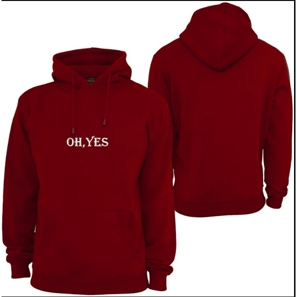 Moletom Masculino Canguru Oh Yes Estampado - BORDO - QUEIMA DE ESTOQUE