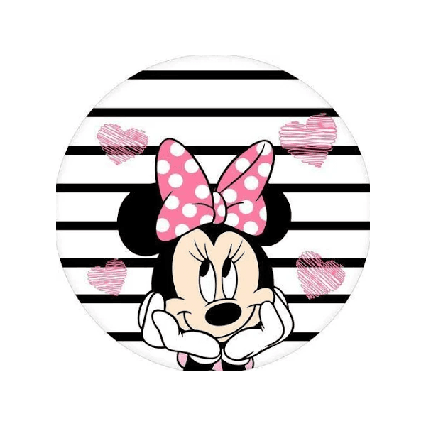 Painel Redondo Minnie Rosa Tecido Sublimado C/ Elástico - QUEIMA DE ESTOQUE