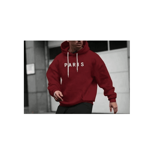Moletom Paris Masculino Tendência - Bordo P - QUEIMA DE ESTOQUE