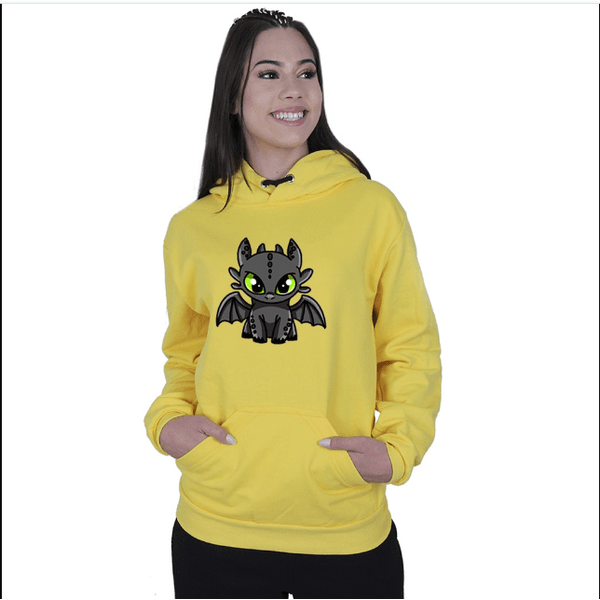 Moletom Unissex Canguru Banguela Como Treinar Dragão Blusão - Amarelo G - QUEIMA DE ESTOQUE