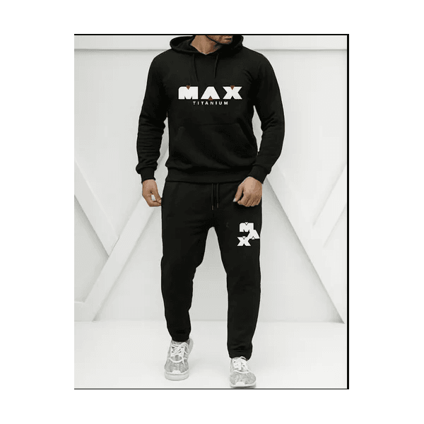 Conjunto Moletom Max Titanium Treino Academia Fitness - PRETO GG - QUEIMA DE ESTOQUE