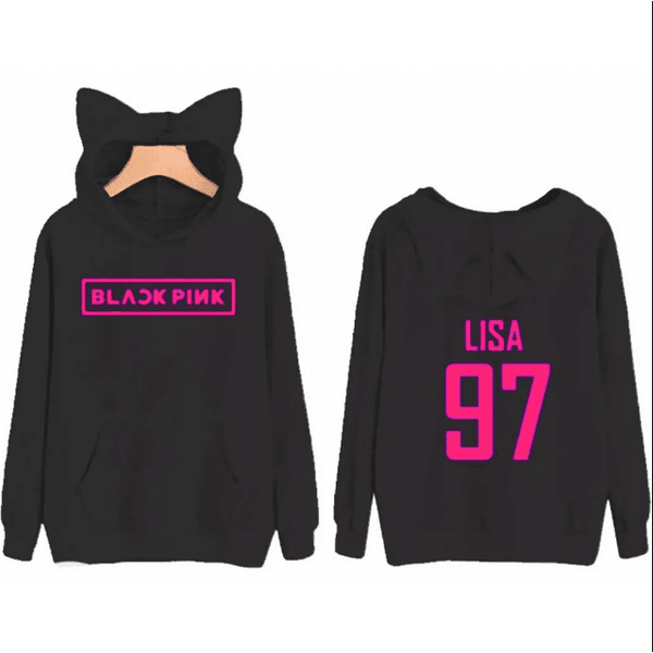 Blusa de frio moletom canguru infantil feminino black pink - TAMANHO 10 - QUEIMA DE ESTOQUE