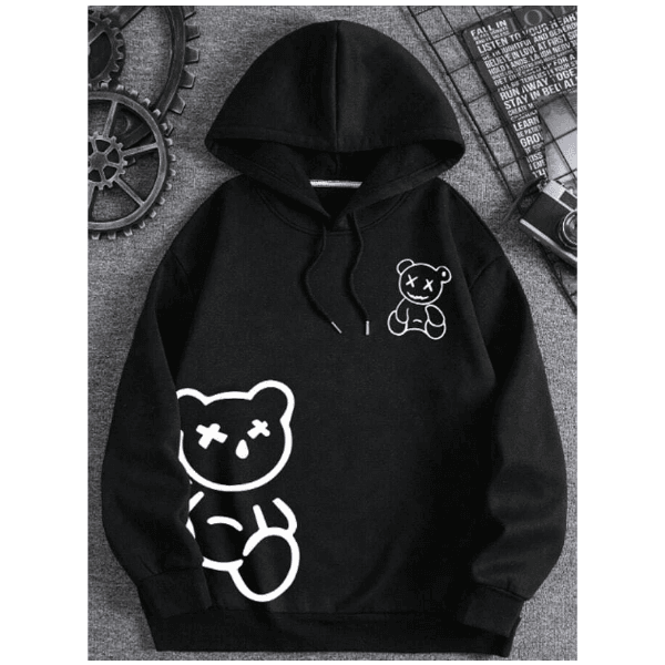  Moletom Ursinho Moderno Estiloso Novidade - Preto - QUEIMA DE ESTOQUE