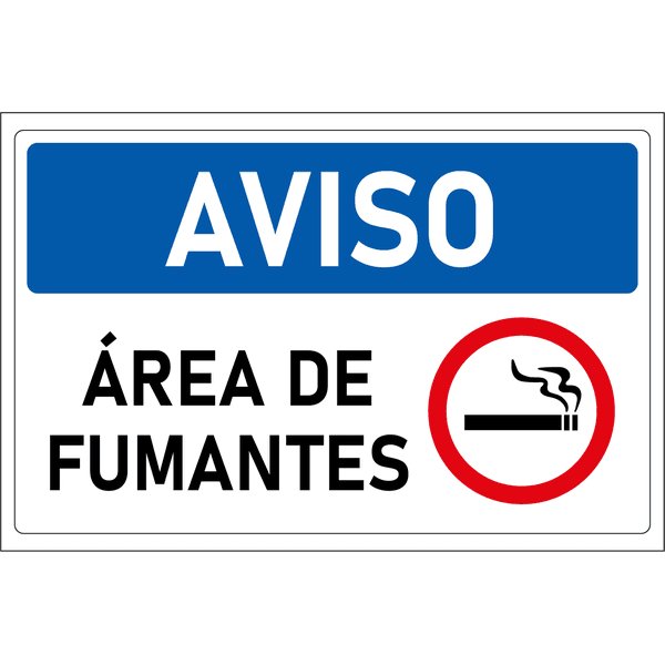 Placa de Aviso | Área de Fumantes