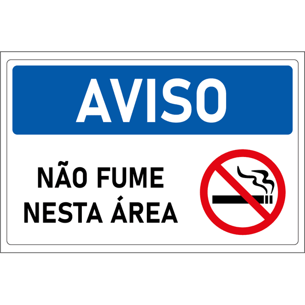 Placa de Aviso | Não Fume Nesta Área