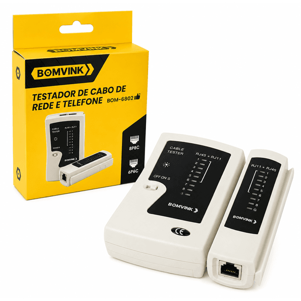 Testador de Cabo de Rede e Telefone Bomvink BOM-6802 - UNICAA HOME CENTER