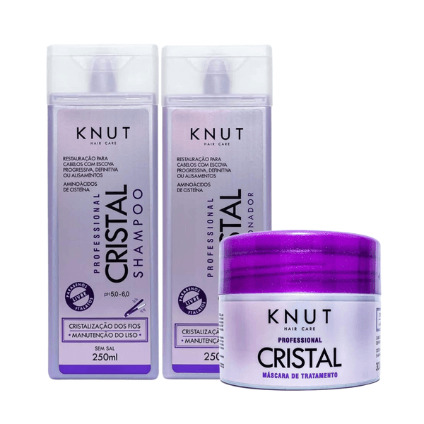 Knut Kit Cristal Shampoo + Condic. 250ml + Máscara 300g