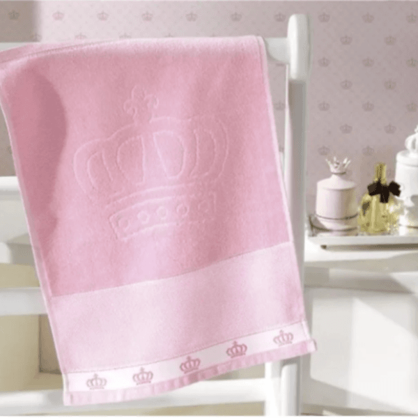 Dohler Toalha Lavabo Aveludado para Bordar Baby Classic - 0.30x0.45 - Coroa Rosa