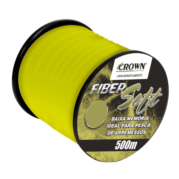 Linha de Pesca Monofilamento Fiber Soft Amarela - Crown