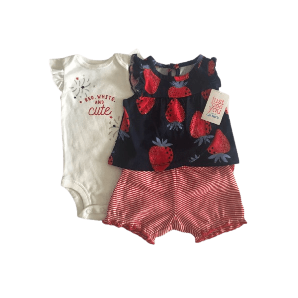 Trio Body blusa e short Red White and Cute Carter's