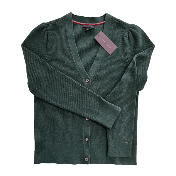 Cardigã Tommy Hilfiger Verde Petróleo Feminino