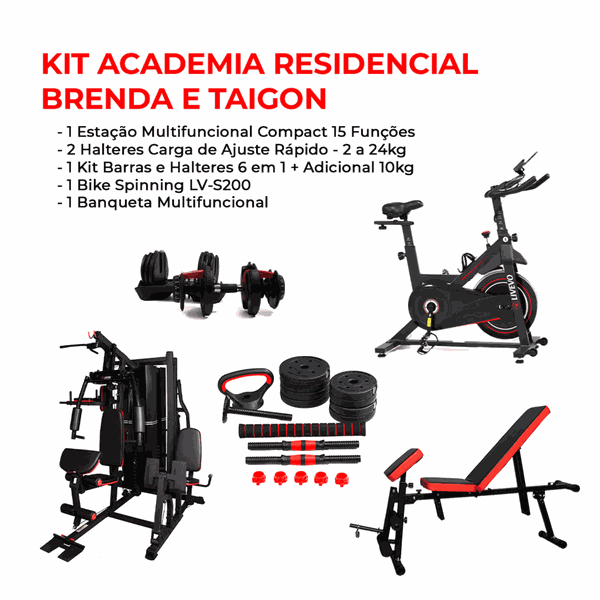 KIT ACADEMIA RESIDENCIAL BRENDA E TAIGON | Livevo