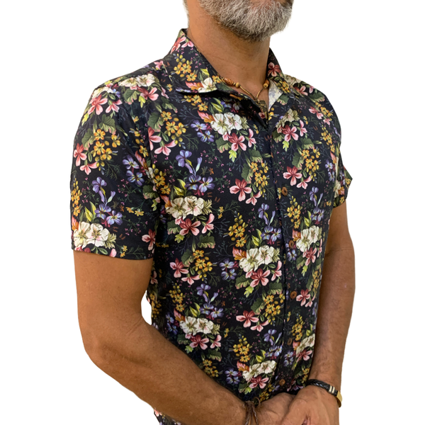 Camisa Masculina Floral Manga Curta - Verace Comfort Wear