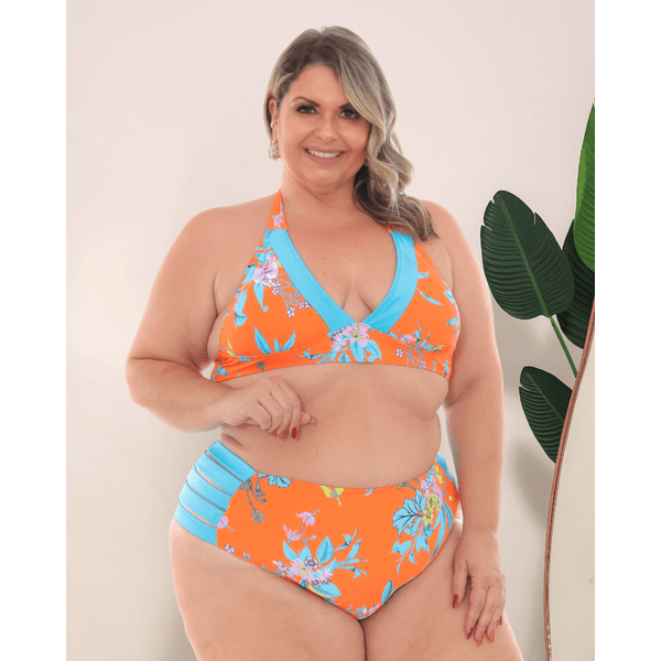 Biquíni Riviera Plus Size Tiras Laranja - Verace Comfort Wear
