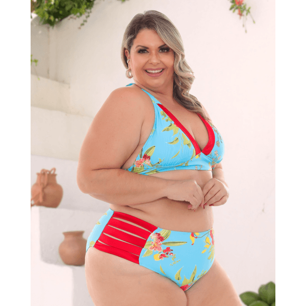 Biquíni Maldivas Plus Size Tiras Azul - Verace Comfort Wear