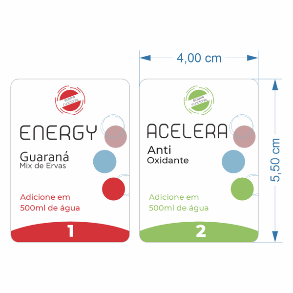 300 Adesivos Energy e Acelera - 4x5,5cm