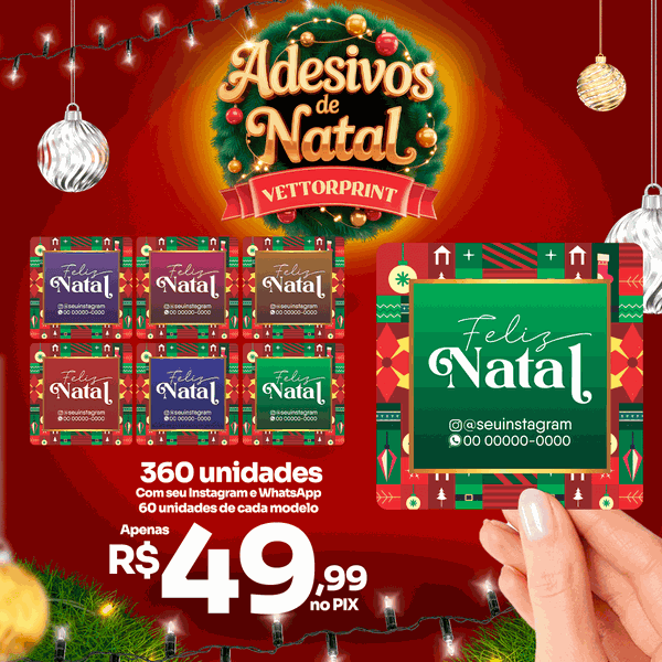 360 Adesivos Feliz Natal Presente