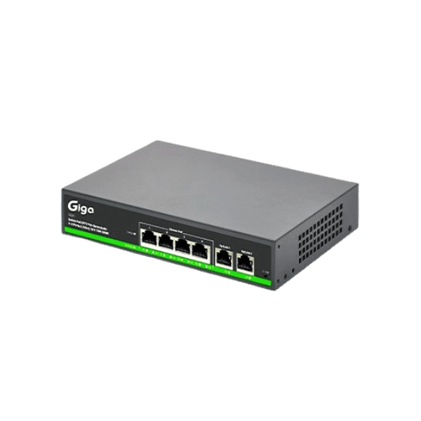 SWITCH CFTV ATIVO 04 POE / 02 UPLINK