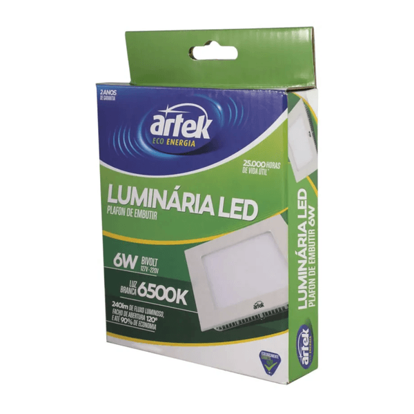 PLAFON LED SOBREPOR QUADRADO 6W 127V-220V 6500K (731)