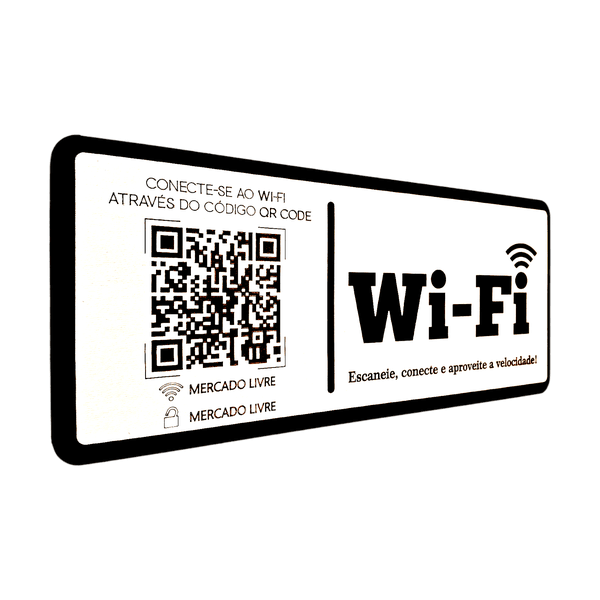 Placa De Sinalização | Uso de Wi-Fi - QR Code