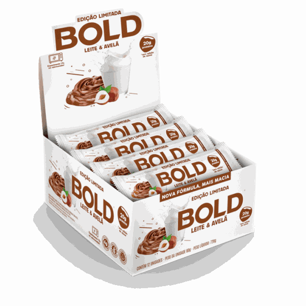 Display Barra De Proteina Leite e Avela Bold Bar 12 unidade 