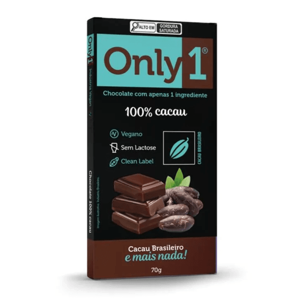 Chocolate 100% Cacau 70g Only 1