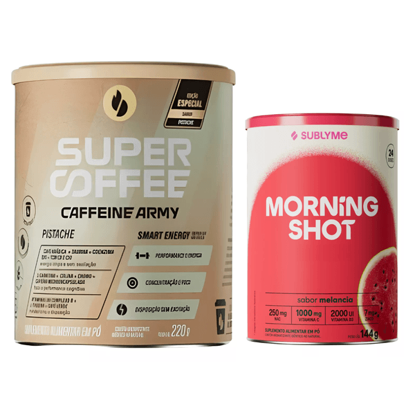 KIT Super Coffee Pistache 220g + Morning Shot Melancia 144g + Xicara Brinde