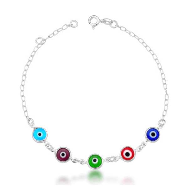 Pulseira Olho Grego Color Prata 925