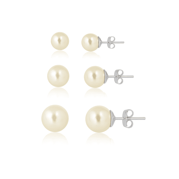 Trio Perola Prata 925