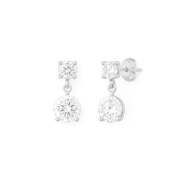 Brinco Pendulo Cristal Prata 925