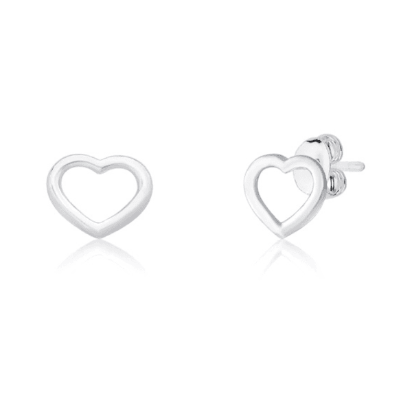 Brinco Coração Vazado Liso Prata 925 