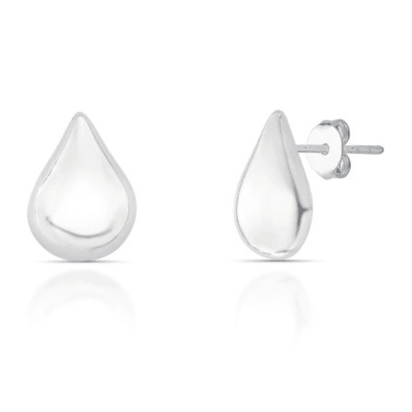 Brinco Gota Chapa Prata 925 