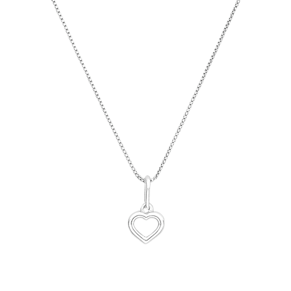 Colar Coração Liso Prata 925 