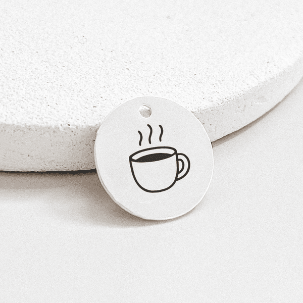 Pingente Personalizado Café Prata 925 