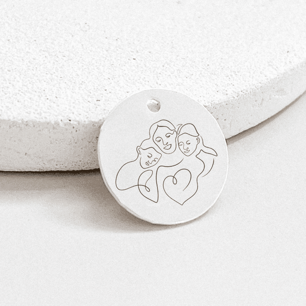 Colar Personalizado Pingente Mãe E Filhos Prata 925 