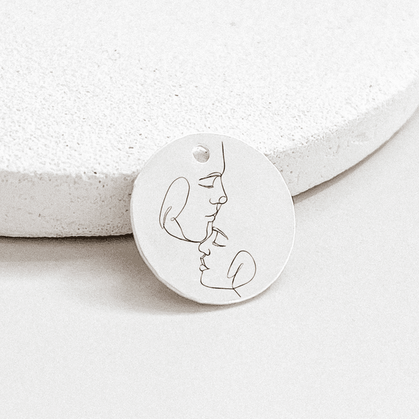 Colar Personalizado Casal 40cm Prata 925 