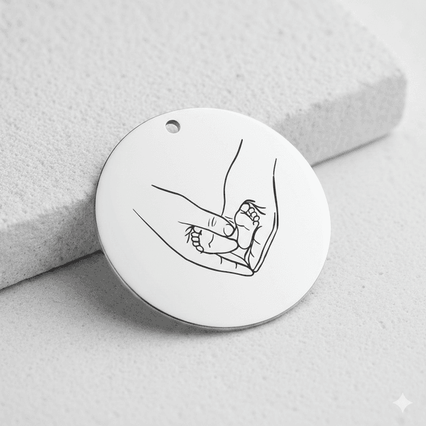 Colar Personalizado Pingente Pai e Bebê Prata 925