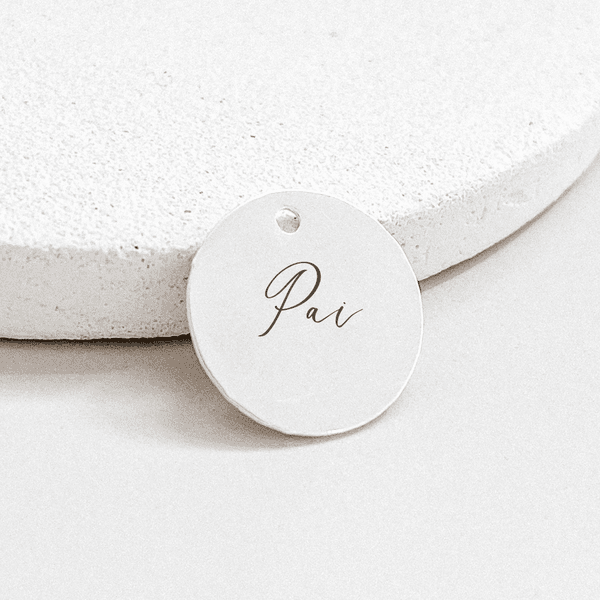 Pingente Personalizado Pai Prata 925 