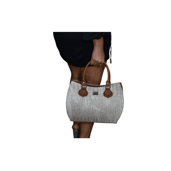 BOLSA FEMININA BEGE CROCO-VINLENE