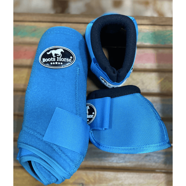 Kit Cloche e Caneleira Boots Horse Azul Turquesa