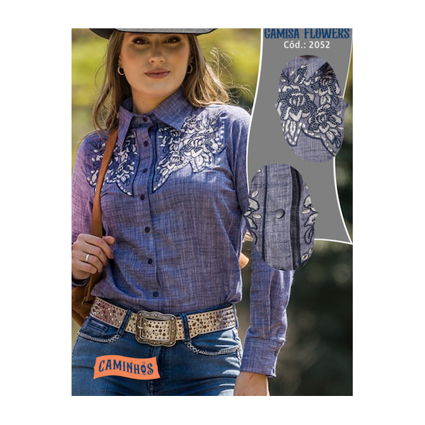 Camisa Flowers Miss Country