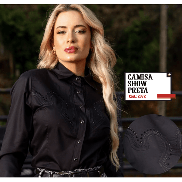 Camisa Show Preta - Miss Country